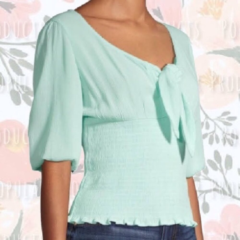 Smocked Blouse, Mint Green